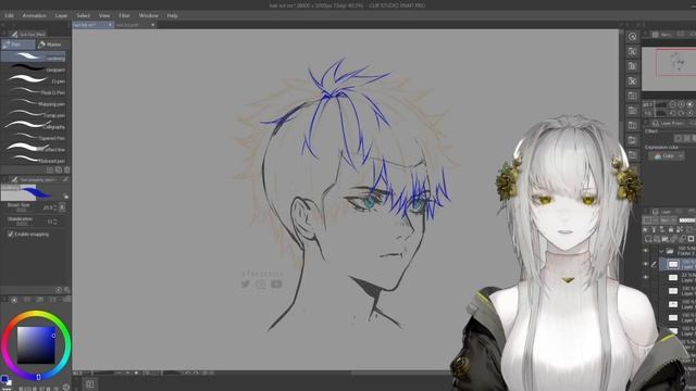 TUTORIAL- How to Sketch Anime Hair? | theCecile смотреть онлайн