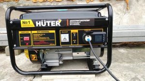бензогенератор HUTER-DY4000L работа с нагрузкой 1100 ват.
