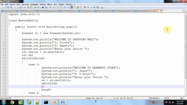 Part 8 Nested Switch in Java Programming