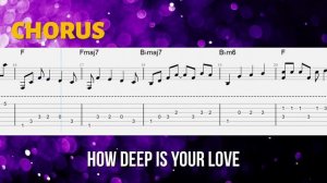 How Deep Is Your Love Fingerstyle - easy tab for beginners