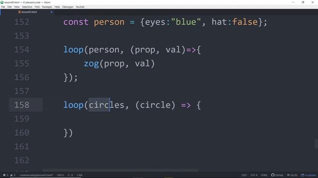 VID 16 - LOOPS 2 - Learn JavaScript with Creative Coding - fun, colorful and free!