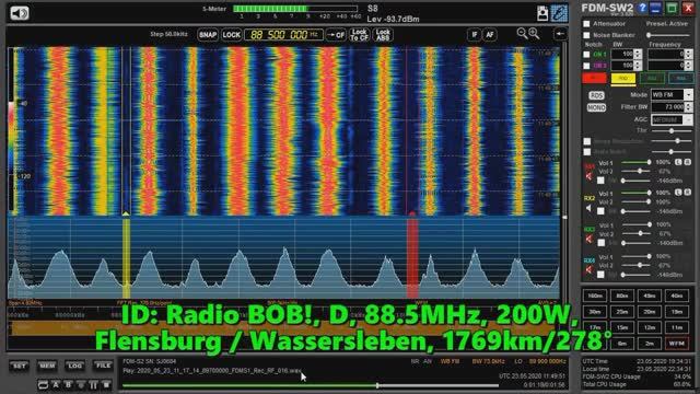 23.05.2020 11:50UTC, [Es], Radio BOB!, Германия, 88.5МГц, 1769км, 200Ватт