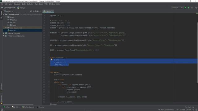 Python A.I. Tutorial (with NEAT) - Part 1 - Setup & Display Dinosaur