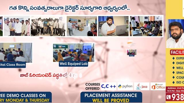 BEST SOFTWARE TRAINING INSTITUTE IN ELURU #C #PYTHON #JAVA #AUTOCAD #MSOFFICE 93819-27216 #eluru