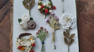 Вязаные цветочные и ягодные броши. Сделаны моей сестры. Яркие, милые брошки. Лето всегда с тобой