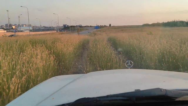 Старый скрипучий Мерседес w124 едет по полям смотреть онлайн