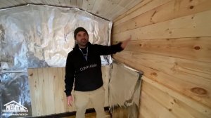 Вентзазор с парном отделении в мобильной бане из бруса.