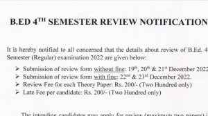 B.Ed 2020-2022 Review Application Related Notification Out.B.Ed Review Application Process 2022