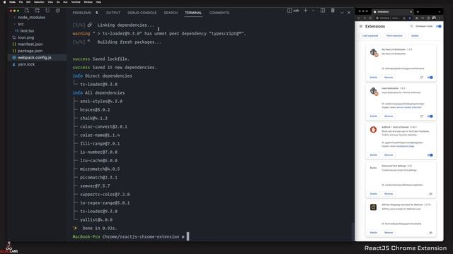 ReactJS Chrome Extension Installing Webpack -  Part 2