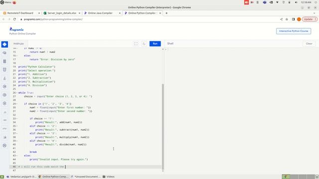 python simple calculator смотреть онлайн