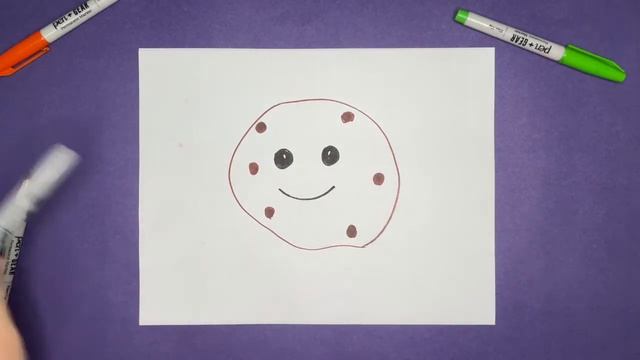 Как нарисовать Овсяную Печеньку. Рисование для детей.