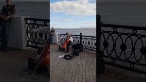 Виолончелист на набережной Амура г. Хабаровска