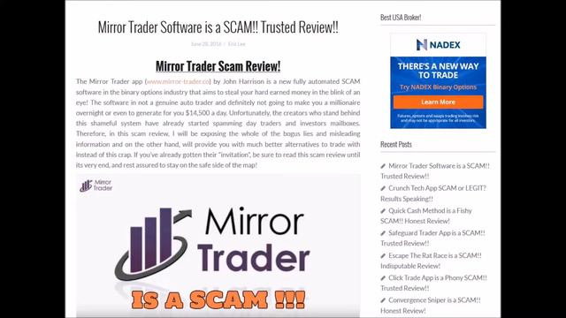 Mirror Trader Software is a SCAM System!! смотреть онлайн