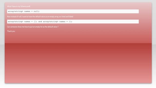 Empty list as default value in AVRO array смотреть онлайн