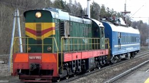 ЧМЭ3-3593 с вагоном "Лаборатория контактной сети". Станция Юрьевец