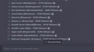 ChatGPT : Most Followed Instagram Accounts 2023 (NEW)