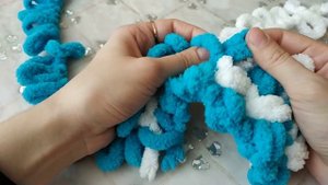 Узор плетёнка или рогожка двухцветная из Alize Puffy