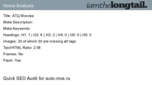 auto-mos.ru Quick SEO Audit Score 49.9%