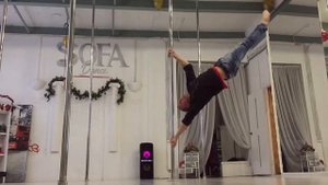 Вращение на статическом пилоне и силовой выход во флаг