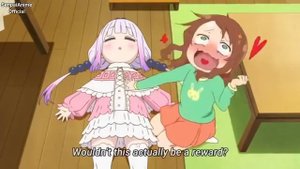 Kanna want Saikawa to rub her tummy - Kobayashi dragon maid