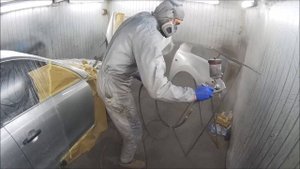 Покраска серебристым металликом на грунт мокрый по мокрому.