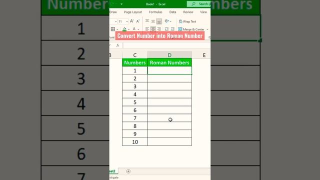 Excel Function to get Roman Number #excelformula #excelfunction
