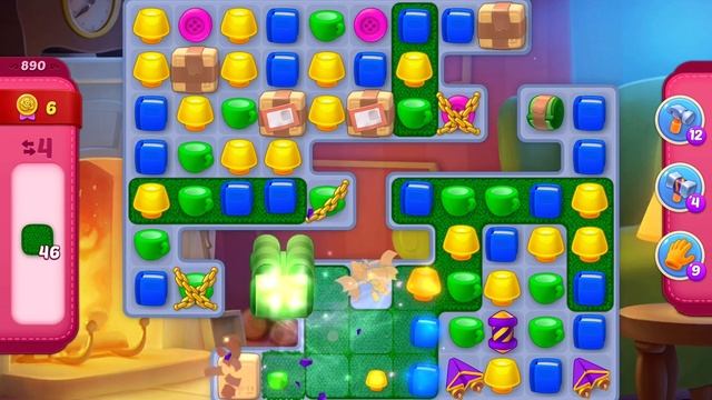 HomeScapes Level 890 no boosters (11 moves) смотреть онлайн