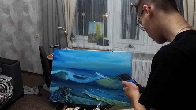 КАК НАРИСОВАТЬ МОРЕ? Пишу Картину Маслом, Морской Пейзаж!