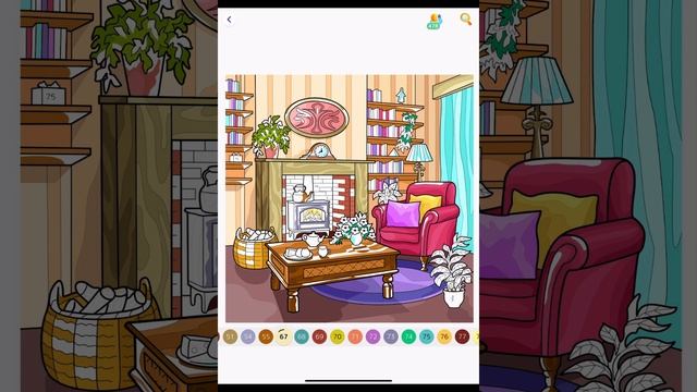 Color with me modern living room with Fireplace Hey Coloring App смотреть онлайн