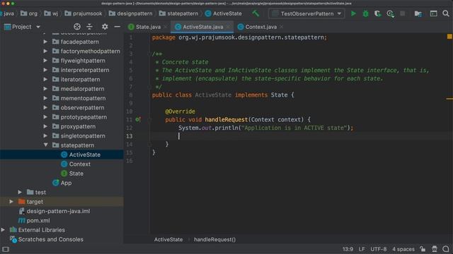 Software design patterns in Java - State Pattern