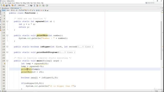 2  CODE Program of  Functions in Java NetBeans