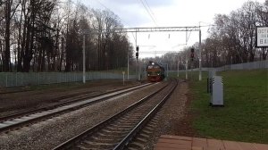 Тепловоз М62-1107 с хозяйственным поездом на перегоне Минск-Сортировочный - Помыслище.