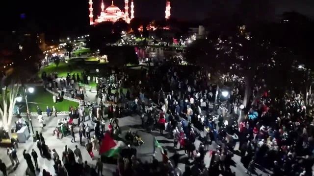 Турция_ Митинг в поддержку Палестины в Стамбуле.