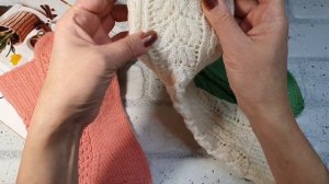 Узор "Замочек" по кругу для вязания носков.