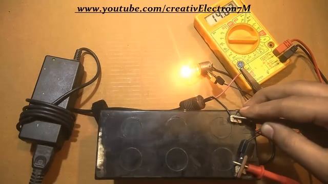 Charge 12V bike, car or ups battery with laptop charger