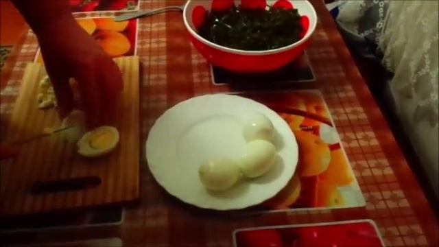 Рецепт: Салат из морской капусты - с яйцом, луком и майонезом.Recipe: Salad of seaweed