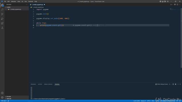 2 Создадим игровое окно - Создание игр Python Pygame смотреть онлайн