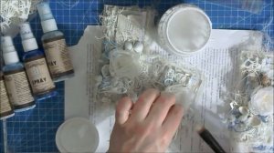 МК шебби открытки|Step by Step Tutorial Mixed Media Shabby Chic Blue card by Ragozina Olya