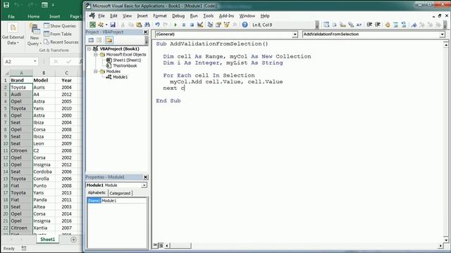 Add Validation List From Selection Excel VBA Macro смотреть онлайн