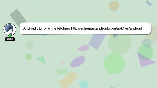 Android : Error While Fetching Http://schemas.android.com/apk/res/android