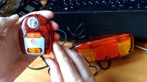 Велофонарь с поворотником, стоп сигналом и звуковым сигналом