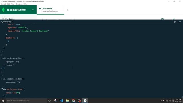 #37: $ne operator in mongodb | Not Equal Comparison Query Operator | MongoDB Tutorial Hindi
