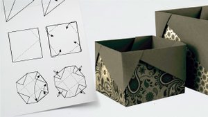 как сделать красивую коробку оригами из двуцветной бумаги