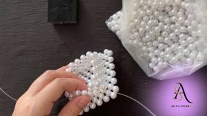 футляр из бусин или шкатулка маленькая / полный МК жемчуг