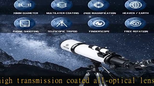 Telescope 80mm Aperture 600mm - for Beginners & Adults Astronomical Refracting Telescopes AZ Mount смотреть онлайн