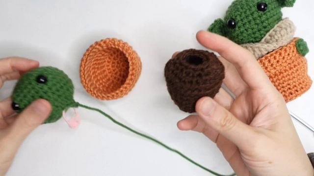 Crochet YODA in a pot Amigurumi Step by step Tutorial for beginners