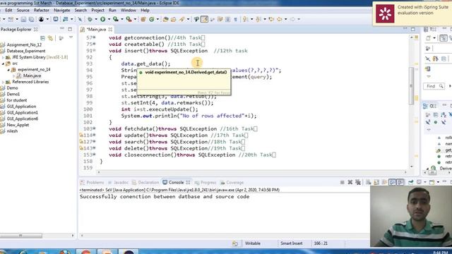 Performed Some Operation on Database using JAVA Code