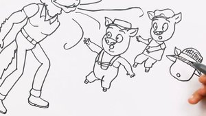 ТРИ ПОРОСЕНКА и волк | Рисование и Раскраски