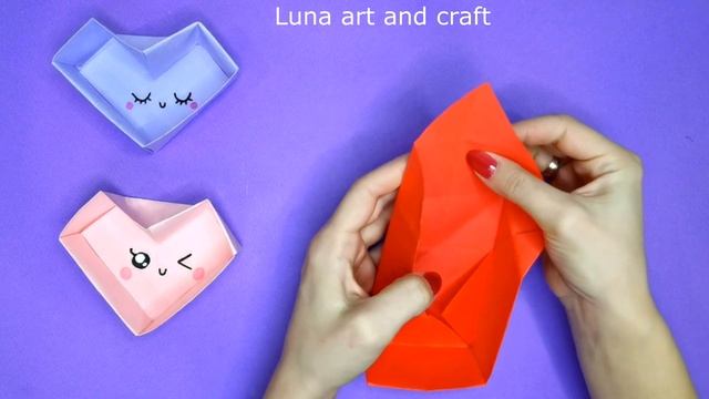 Оригами коробочка сердце из бумаги | diy канцелярии | Origami Paper Heart Box смотреть онлайн