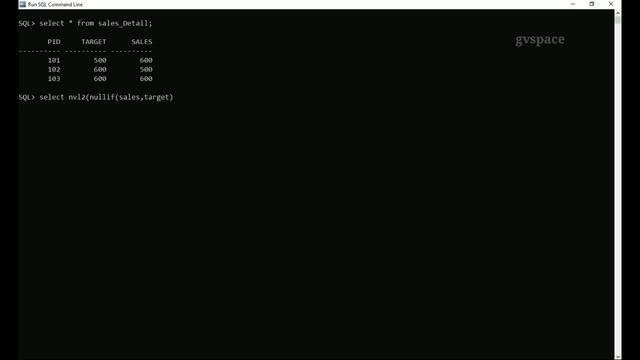 nullif function in Oracle | dbms | tamil | null handling functions #gvspace #dbmstutorials  #nullif